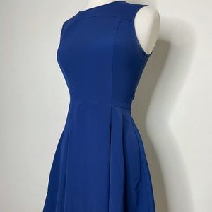 H&M Skater Dress Blue Size 6 Women’s Sleeveless W Hidden Zipper In Back
